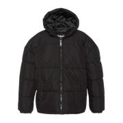 Dikke gewatteerde jas met capuchon Schott NYC , Black , Heren