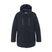 Lange parka met capuchon - Blauw Schott NYC , Blue , Heren