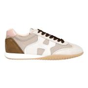 Modieuze Sneaker met Unieke Stofdetails Hogan , Beige , Dames