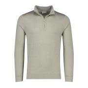 Groene Merinowollen Half-Zip Coltrui Profuomo , Green , Heren