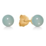 Aqua Chalcedon Oorstekers Frk. Lisberg , Blue , Dames