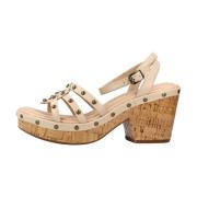 Stijlvolle Platte Sandalen Clarks , Beige , Dames