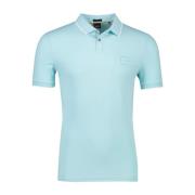 Lichtblauwe polo met lange mouwen Hugo Boss , Blue , Heren