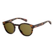 Havana Zonnebril met Bruin Groene Lenzen Polaroid , Brown , Unisex