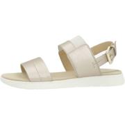 Comfortabele platte sandalen voor vrouwen Geox , Beige , Dames