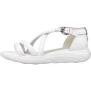 Stijlvolle Platte Sandalen voor Vrouwen Geox , White , Dames