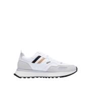 Stijlvolle Sneakers met Logo en Veters Boss , White , Heren