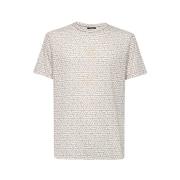 Bedrukt Monogram Piramide T-shirt Balmain , Beige , Heren