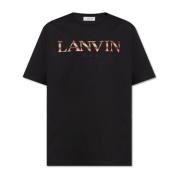 T-shirt met logo Lanvin , Black , Heren