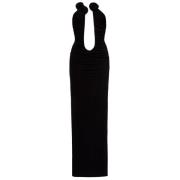 Elegante zwarte lange jurken Magda Butrym , Black , Dames