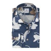 Donkerblauw Geprint Casual Overhemd Blue Industry , Blue , Heren