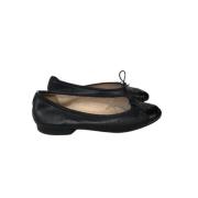 Pre-owned Leather flats Chanel Vintage , Black , Dames