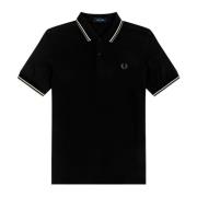 Slim Fit Twin Tipped Polo in Zwart Ecru Pistachio Fred Perry , Black ,...