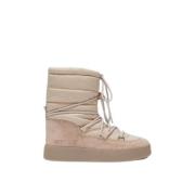 L Laarzen - Waterdicht Nylon en Suède Ontwerp Moon Boot , Beige , Dame...