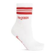 Katoenen sokken met logo Alexander McQueen , White , Dames