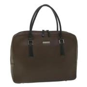 Pre-owned Leather handbags Burberry Vintage , Brown , Dames