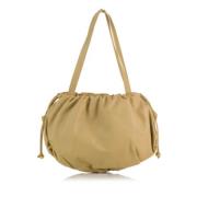 Beige Leren Schoudertas met Topsluiting Bottega Veneta Vintage , Beige...