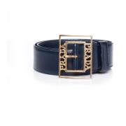 Pre-owned leather belt Prada Vintage , Blue , Dames