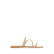 Raffia Apli Slippers Ancient Greek Sandals , Beige , Dames