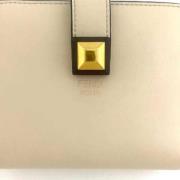 Pre-owned Leather wallets Fendi Vintage , Beige , Unisex