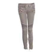 Biker jeans Balmain Pre-owned , Gray , Dames