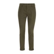 Slim-fit Gabardine Broek Dondup , Green , Heren