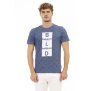 Blauwe Trend T-Shirt met Frontprint Baldinini , Blue , Heren