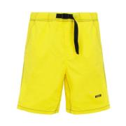 Gele Shorts Ss22 Msgm , Yellow , Heren