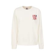 Katoenen Crew-neck Sweatshirt met Iische Print Autry , White , Heren