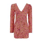 Bloemen V-hals jurk Rotate Birger Christensen , Pink , Dames