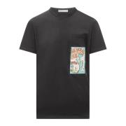 Crew Neck T-shirt met Uniek Borstzakje Department Five , Black , Heren