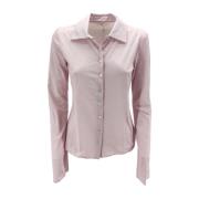 Micro Pied de Poule Slim Fit Overhemd met Lange Mouwen Xacus , Pink , ...