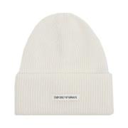 Off White Wol Beanie Hoed Emporio Armani , White , Unisex