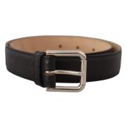 Zwart kalfsleren riem met metalen gesp Dolce & Gabbana , Black , Heren