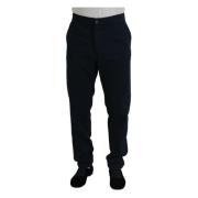 Blauwe Katoenen Formele Broek Dolce & Gabbana , Blue , Heren