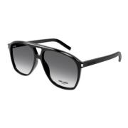 Oversize Pilot Sunglasses Saint Laurent , Black , Dames