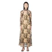 Maxi Jurk Rokh , Beige , Dames