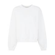 Witte Terry Crew Sweatshirt met Puff Paint Logo Alexander Wang , White...