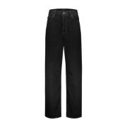 Relaxed fit laaghangende jeans Wardrobe.nyc , Black , Dames
