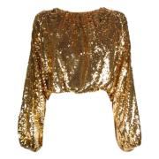 Pailletten Sweatshirt - Goud Jucca , Yellow , Dames