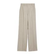 Panda Flanellen Wol Broek Max Mara , Beige , Dames