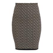 bicolor jacquard gebreide rok Balmain , Multicolor , Dames