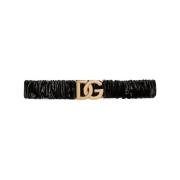 Elastische Logo Riem Dolce & Gabbana , Black , Dames