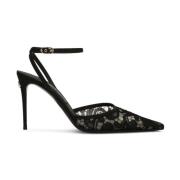 Zwarte Slingback met Stiletto Hak Dolce & Gabbana , Black , Dames