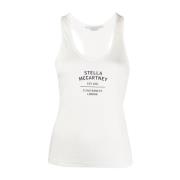 Witte Logo-Print Racerback Top Stella McCartney , White , Dames