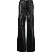 Wijde zwarte imitatieleren broek Ermanno Scervino , Black , Dames