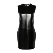 Zwarte jurk met panelen en decoratieve stiksels Saint Laurent , Black ...