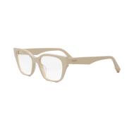 Cat Eye Zonnebril met Logo Detail Fendi , Beige , Unisex