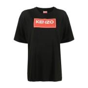 Zwart Oversize T-shirt met Print Kenzo , Black , Dames