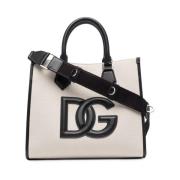 Logo-Patch Tote Bag, Wit Dolce & Gabbana , White , Unisex